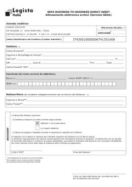 modulo di autorizzazione SEPA qui allegato